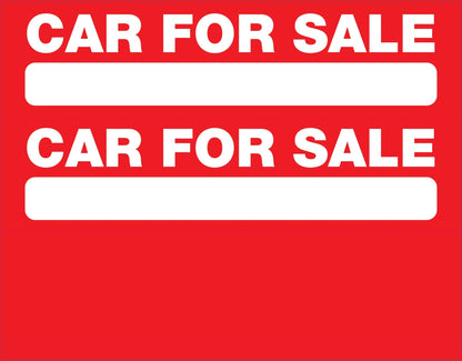 Car For Sale - Landscape Corflute Toblerone Signs - New Signs