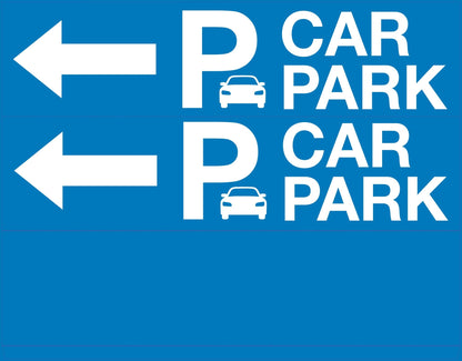 Car Park Left Arrow - Landscape Corflute Toblerone Signs - New Signs