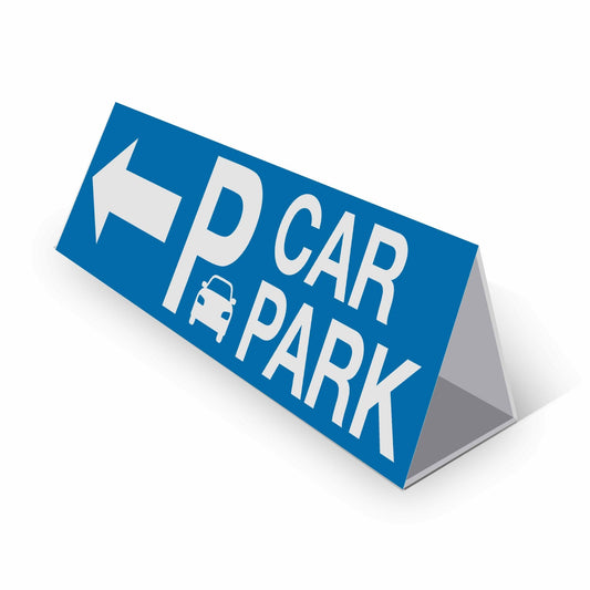 Car Park Left Arrow - Landscape Corflute Toblerone Signs - New Signs