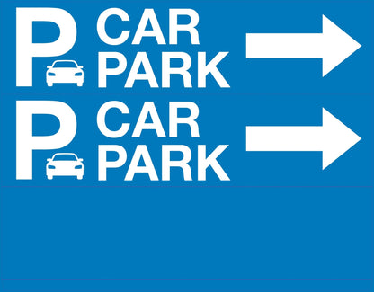 Car Park Right Arrow - Landscape Corflute Toblerone Signs - New Signs