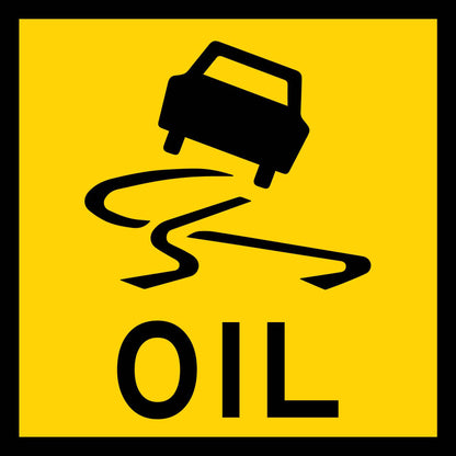Car Skidding Oil Multi Message Traffic Sign - New Signs