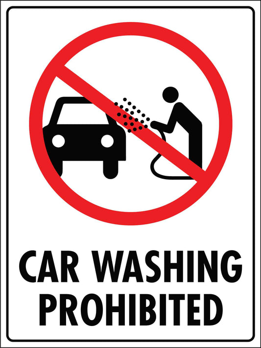 Car Washing Prohibited Sign - New Signs