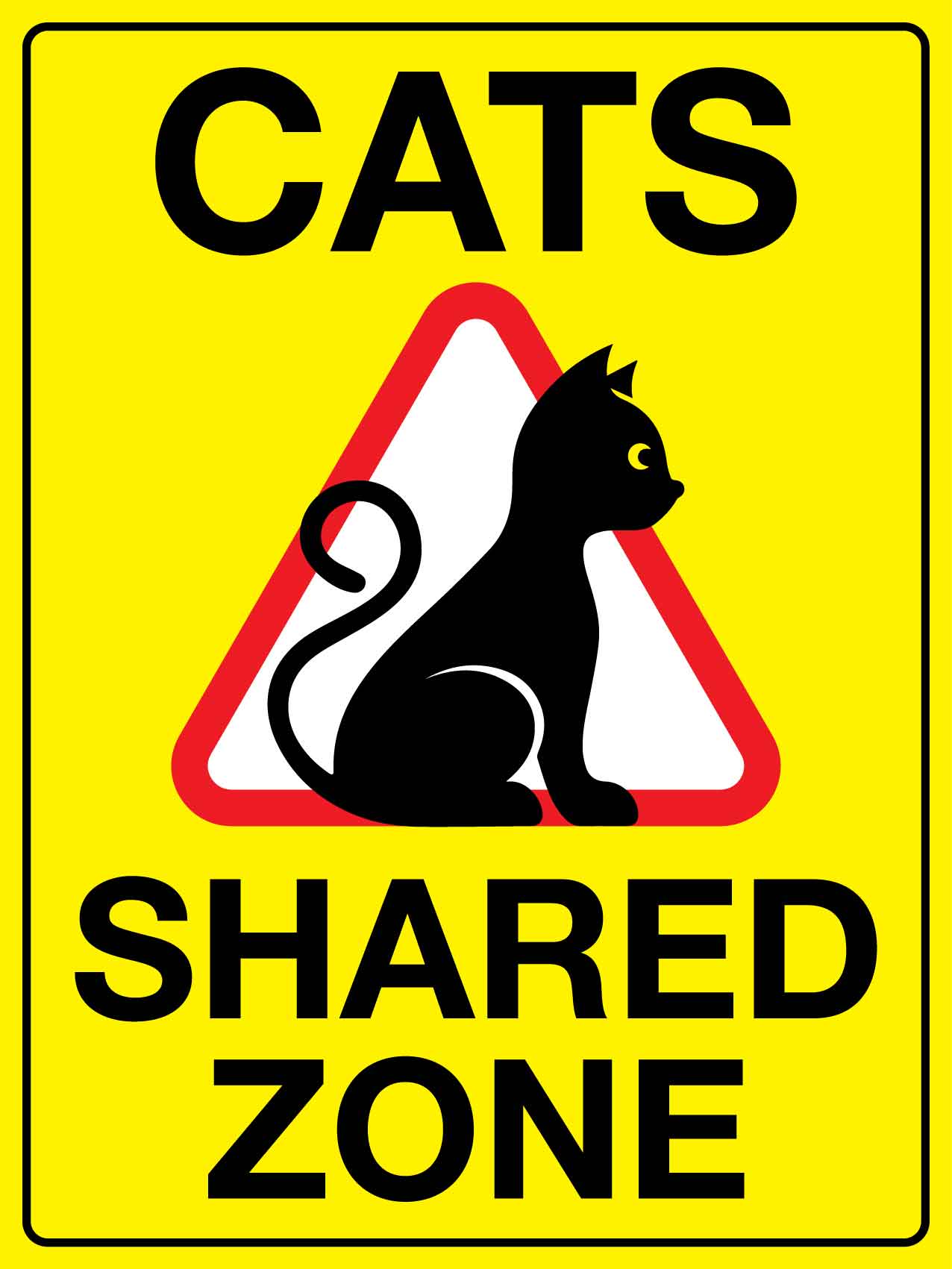 Cats Shared Zone Sign - New Signs