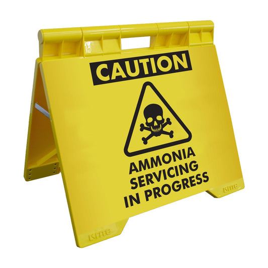 Caution Ammonia Servicing In Progress - Evarite A - Frame Sign - New Signs