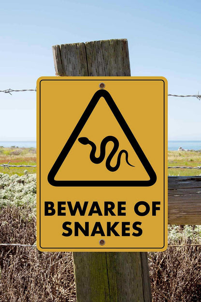 Caution Beware of Snakes Sign - New Signs