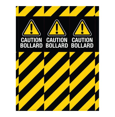 Caution Bollard - Corflute Bollard Cover - New Signs