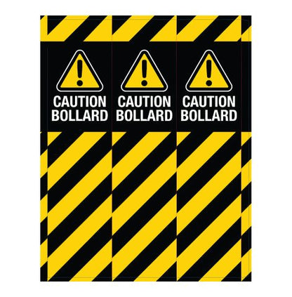 Caution Bollard - Corflute Bollard Cover - New Signs