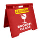 Caution Broken Glass - Evarite A - Frame Sign - New Signs