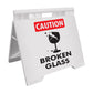 Caution Broken Glass - Evarite A - Frame Sign - New Signs