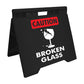 Caution Broken Glass - Evarite A - Frame Sign - New Signs