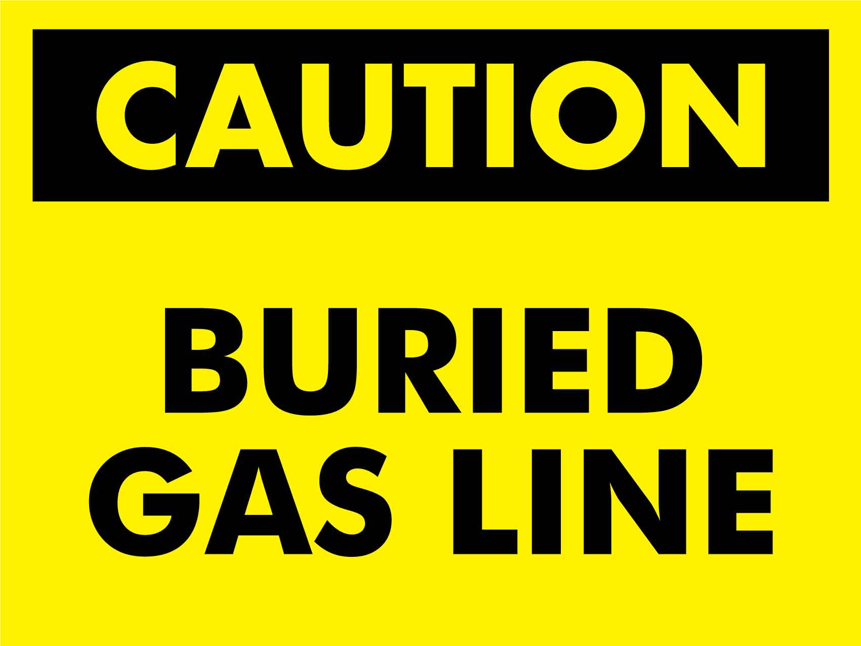 Caution Buried Gas Line Sign - New Signs