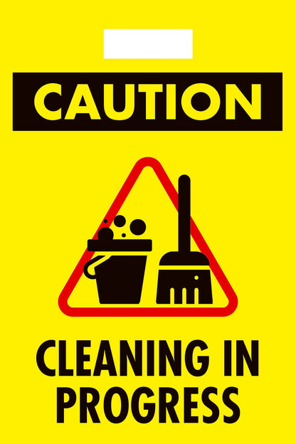 Caution Cleaning In Progress Yellow - Corflute Box Sign - New Signs