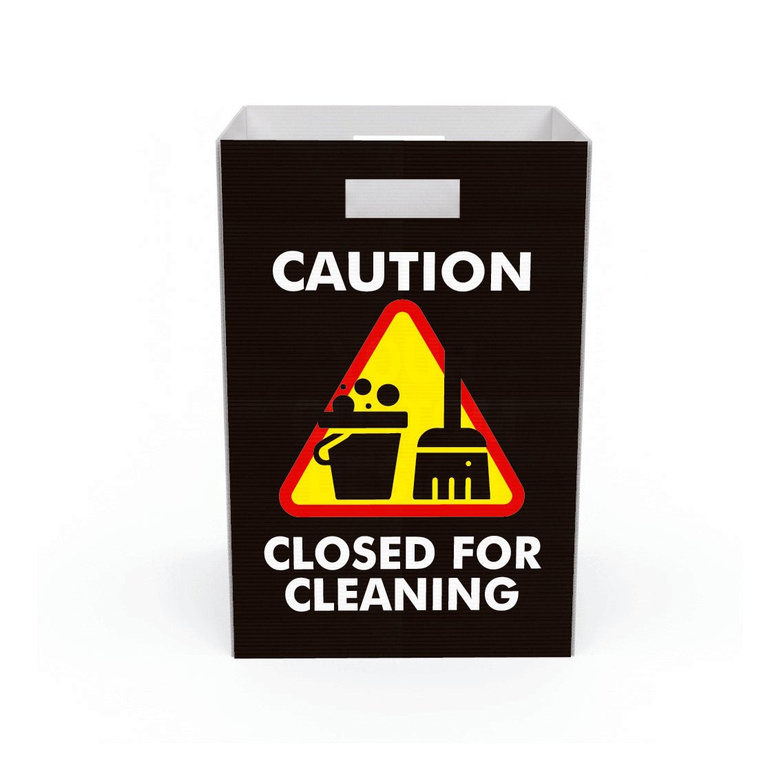 Caution Closed For Cleaning Black - Corflute Box Sign - New Signs
