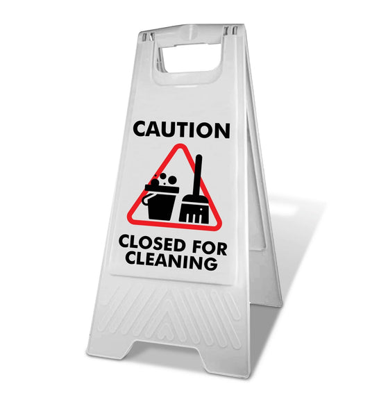 Caution Closed For Cleaning White A - Frame - New Signs