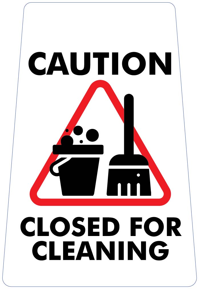 Caution Closed For Cleaning White A-Frame – New Signs