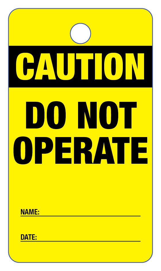 Caution Do Not Operate Plain Lock Out Tag - New Signs