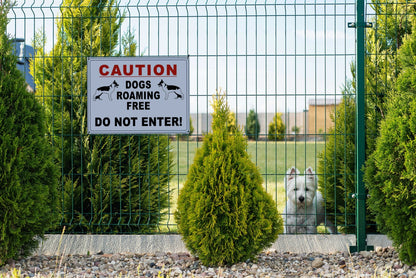 Caution Dogs Roaming Free Do Not Enter Sign - New Signs