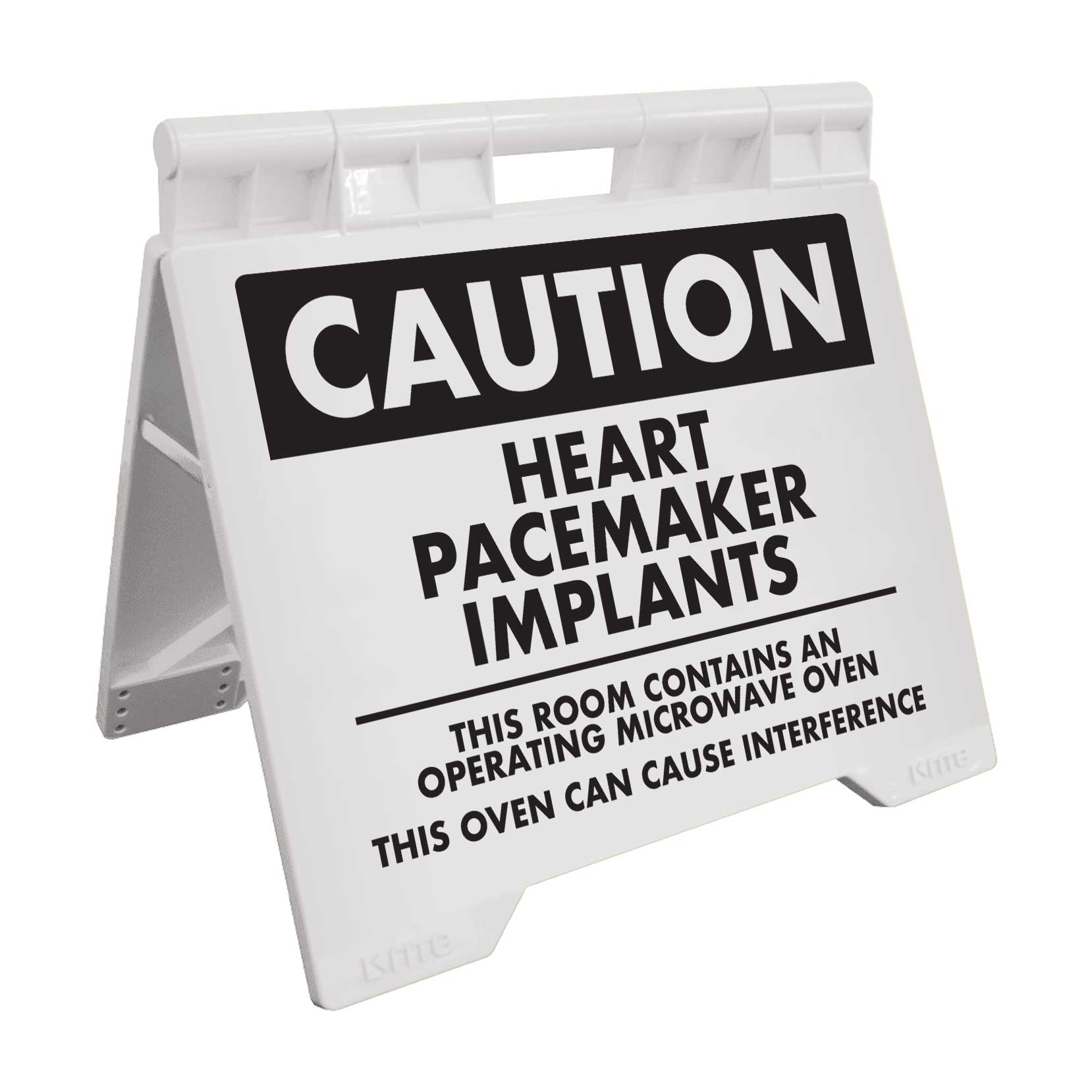 Caution Heart Pacemaker Implants - Evarite A - Frame Sign - New Signs