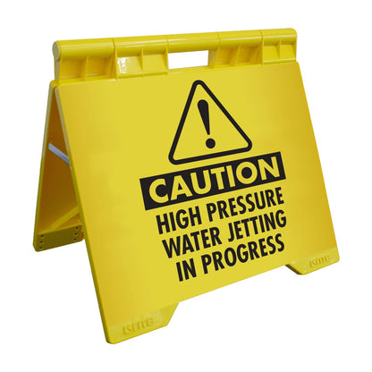 Caution High Pressure Water Jetting In Progress - Evarite A - Frame Sign - New Signs