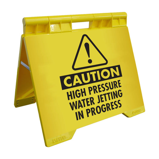 Caution High Pressure Water Jetting In Progress - Evarite A - Frame Sign - New Signs