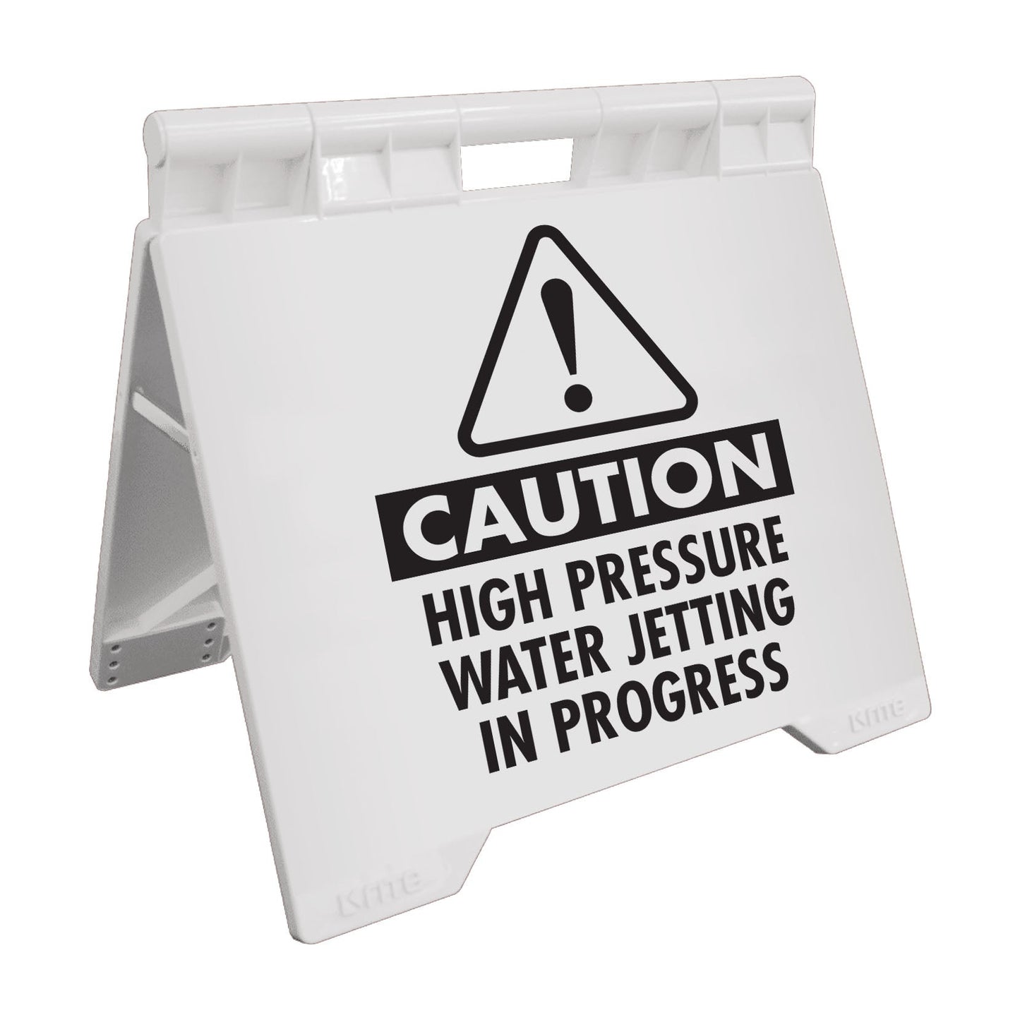 Caution High Pressure Water Jetting In Progress - Evarite A - Frame Sign - New Signs