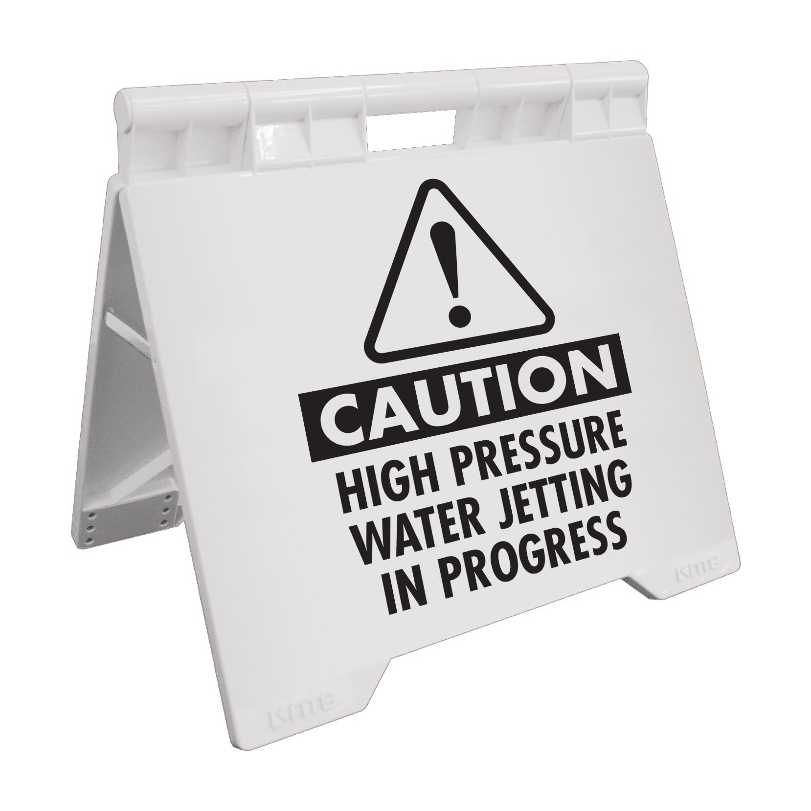 Caution High Pressure Water Jetting In Progress - Evarite A - Frame Sign - New Signs