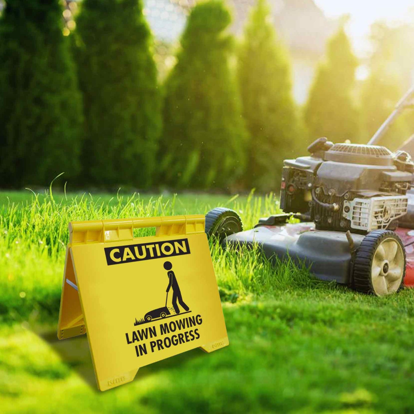Caution Lawn Mowing In Progress - Evarite A - Frame Sign - New Signs