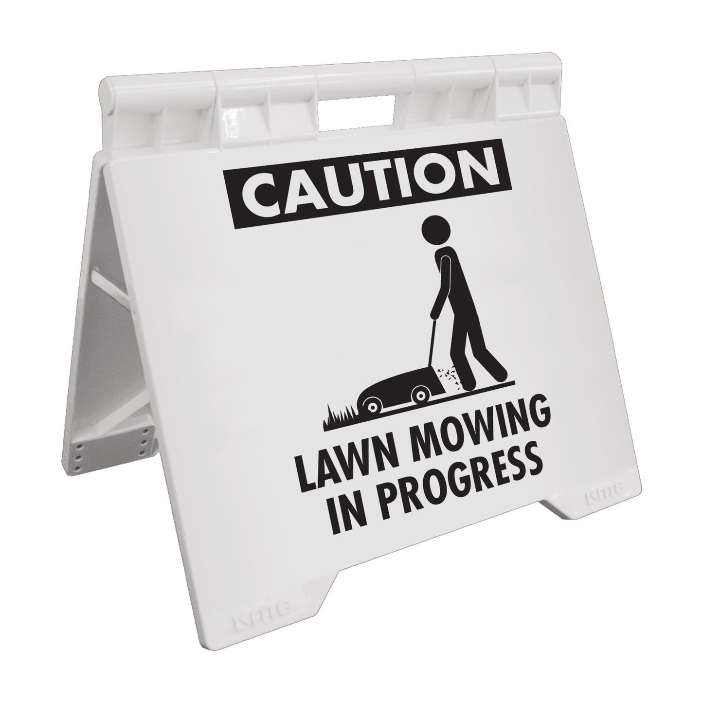 Caution Lawn Mowing In Progress - Evarite A - Frame Sign - New Signs