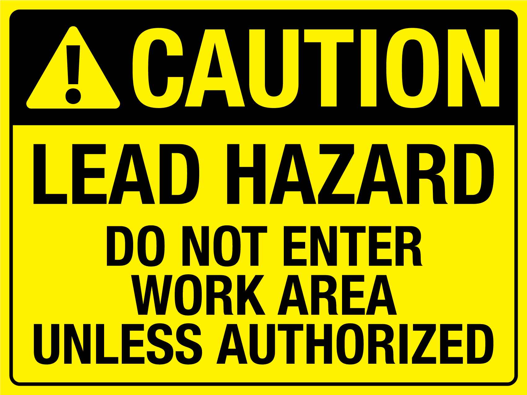 Caution Lead Hazard Sign - New Signs