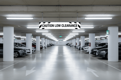 Caution Low Clearance Skinny Black and White Sign - New Signs