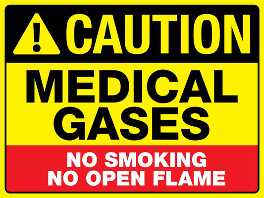 Caution Medical Gases Sign - New Signs