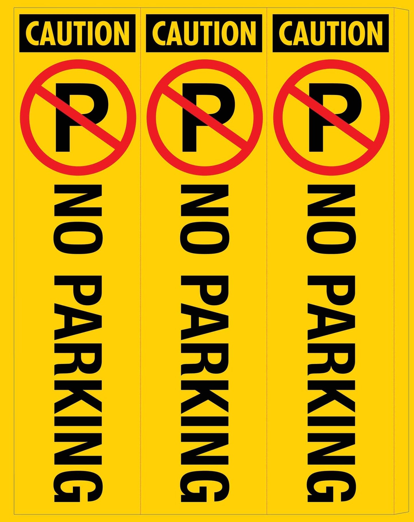 Caution No Parking - Corflute Bollard Cover - New Signs