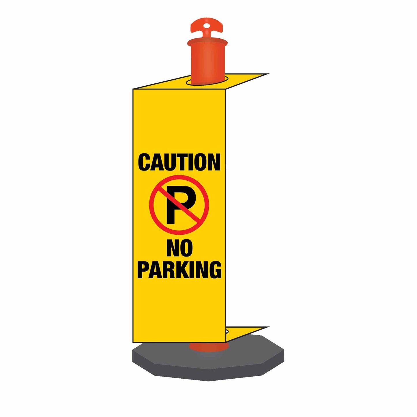 Caution No Parking - Corflute Bollard Traffic Signs - New Signs