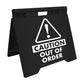 Caution Out Of Order - Evarite A - Frame Sign - New Signs