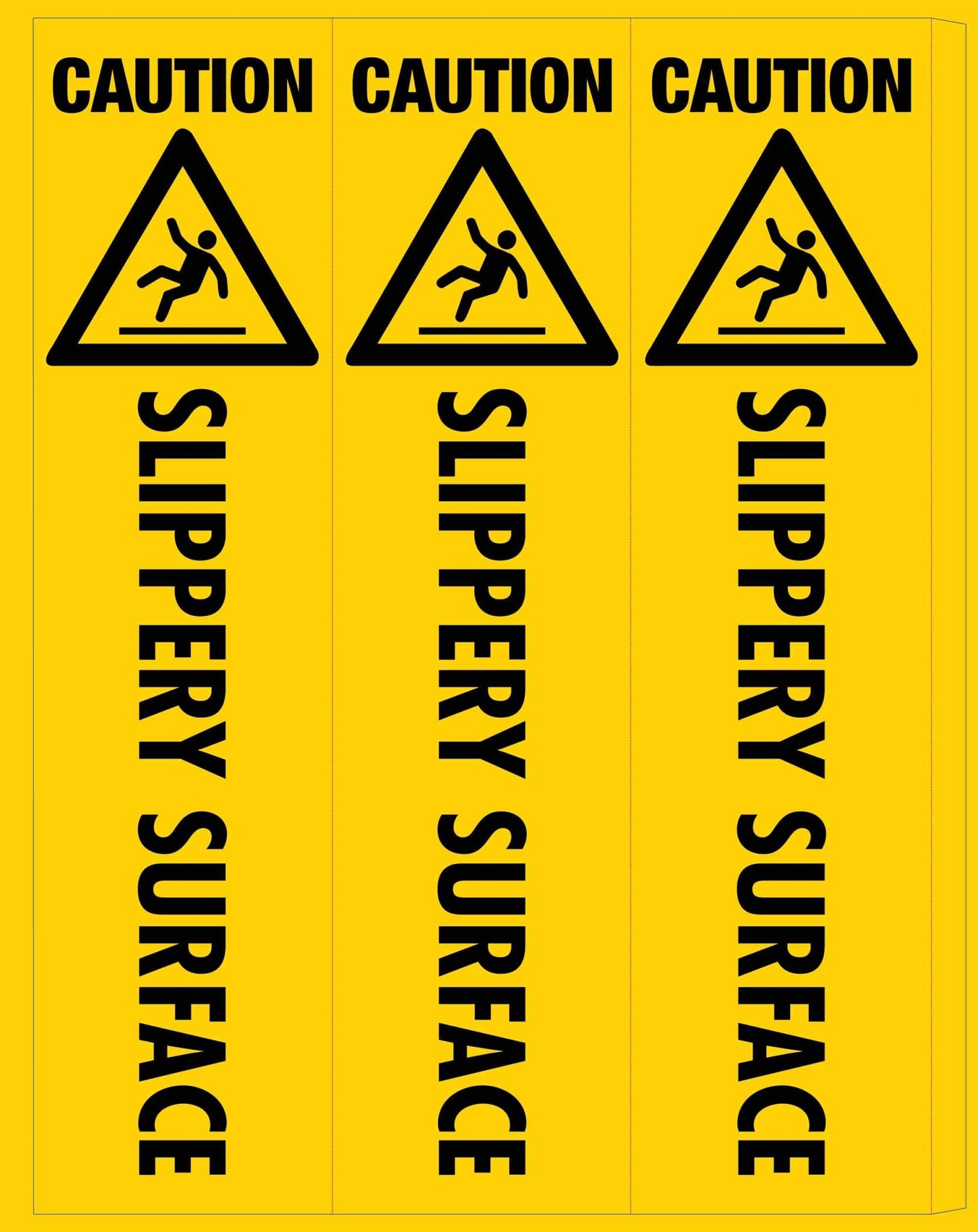 Caution Slippery Surface - Corflute Bollard Cover - New Signs