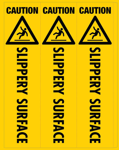 Caution Slippery Surface - Corflute Bollard Cover - New Signs