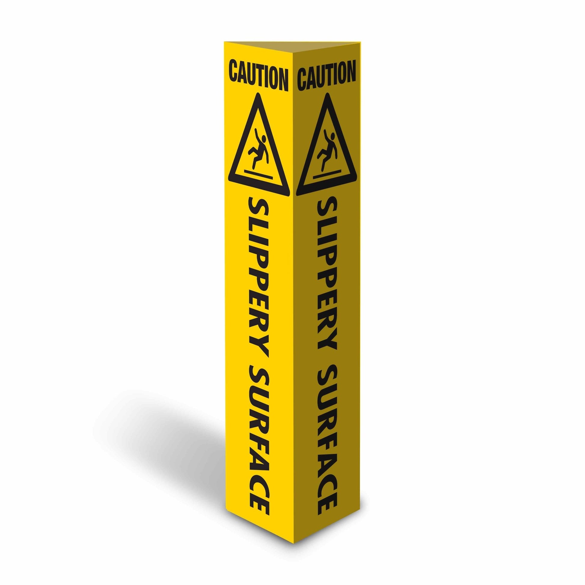 Caution Slippery Surface - Corflute Bollard Cover - New Signs