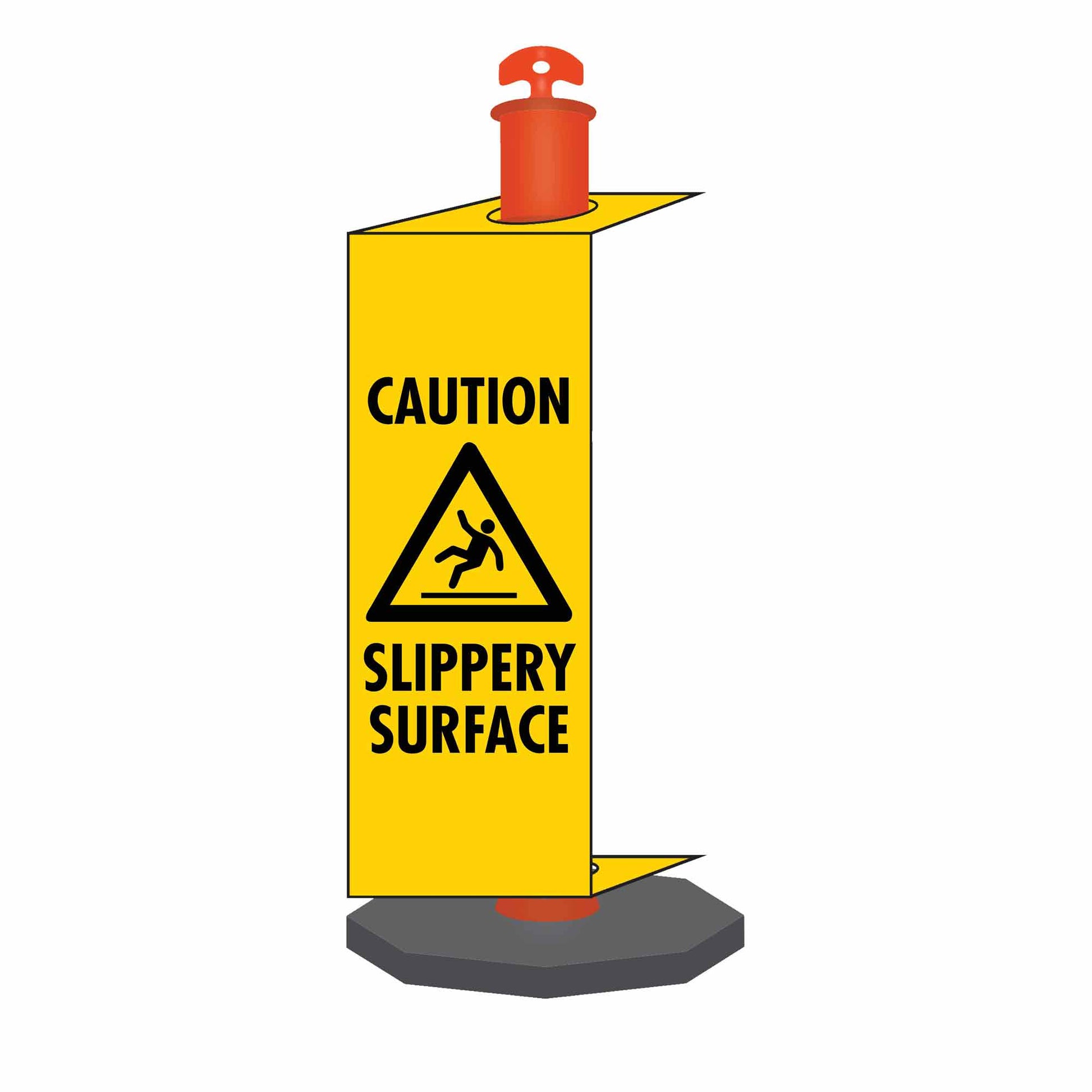 Caution Slippery Surface - Corflute Bollard Traffic Signs - New Signs