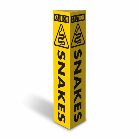 Caution Snakes - Corflute Bollard Cover - New Signs