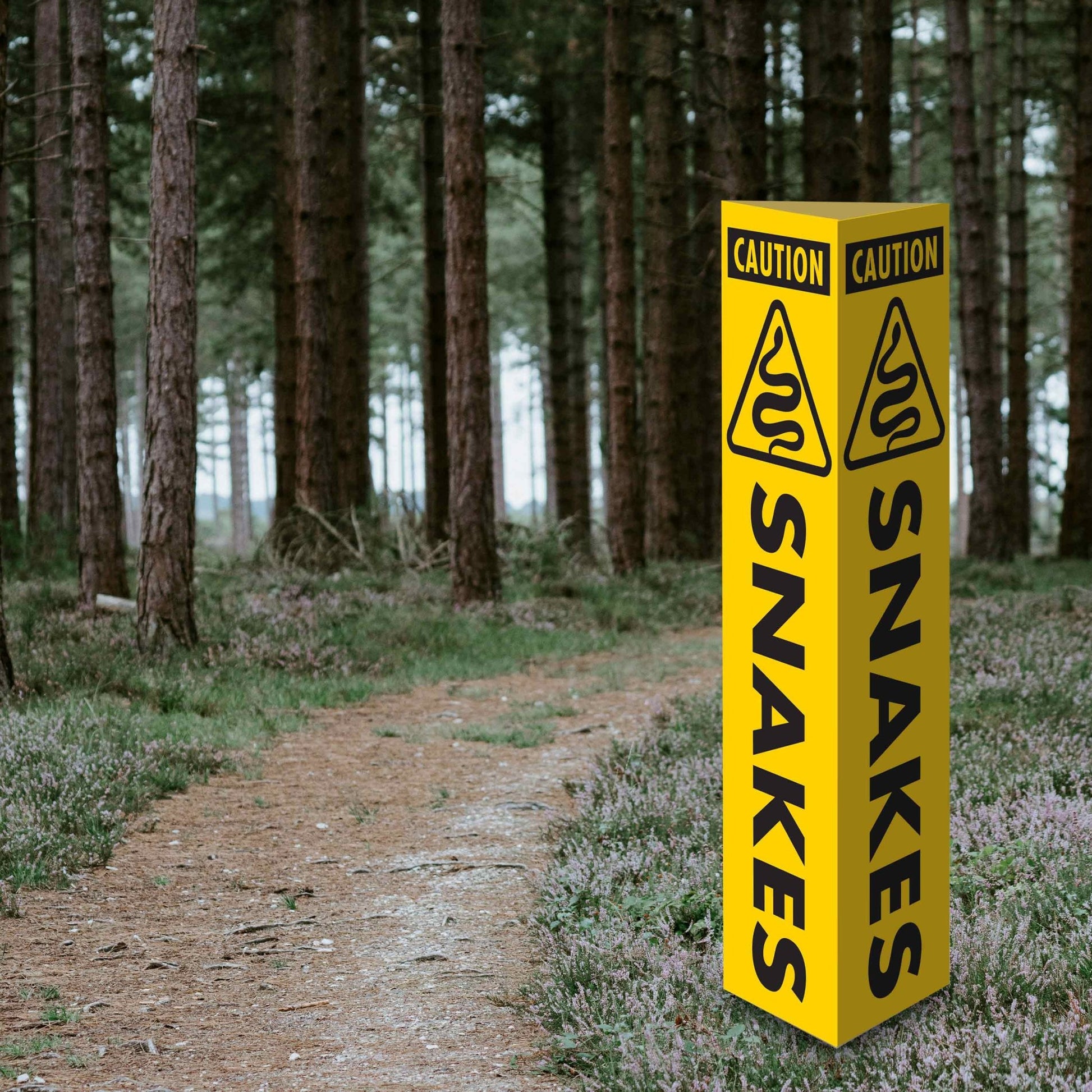 Caution Snakes - Corflute Bollard Cover - New Signs