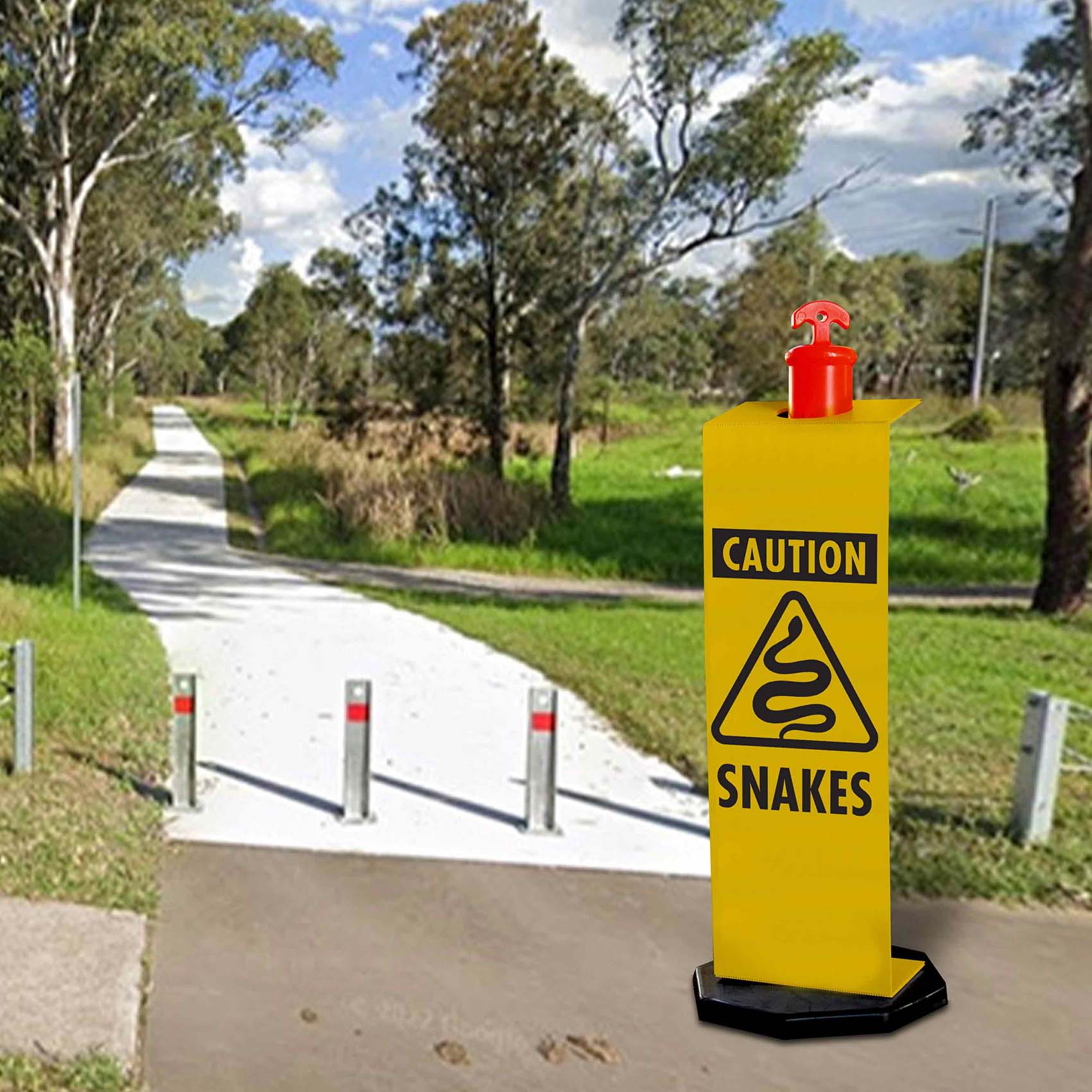 Caution Snakes - Corflute Bollard Traffic Signs - New Signs