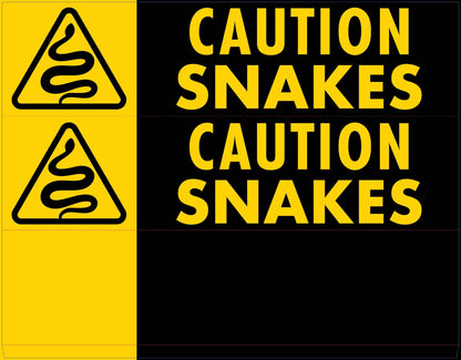 Caution Snakes - Landscape Corflute Toblerone Signs - New Signs