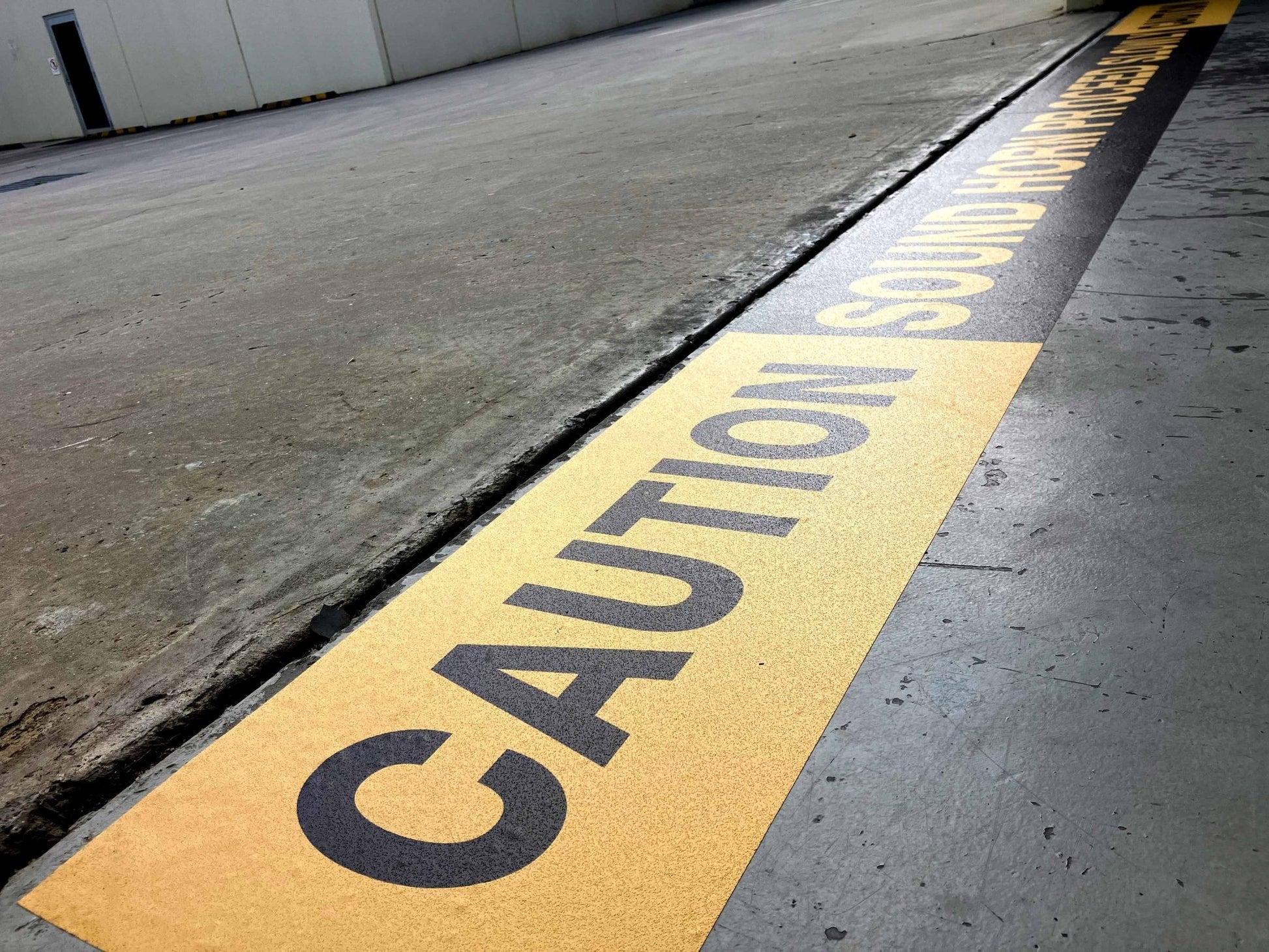 Caution Sound Horn Proceed Slowly - Floor Sticker - New Signs