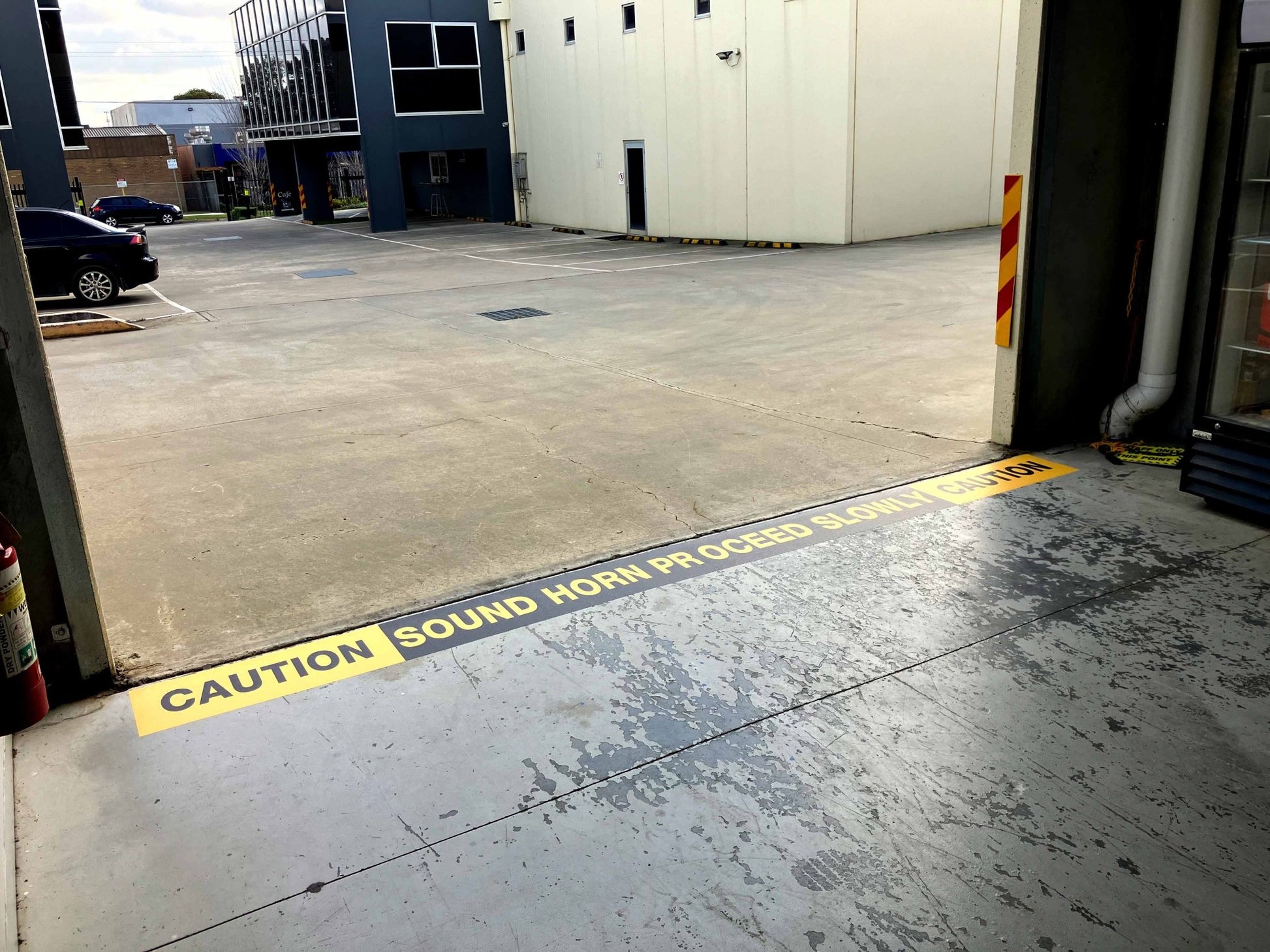 Caution Sound Horn Proceed Slowly - Floor Sticker - New Signs