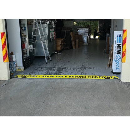 Caution Staff Only Beyond This Point - Floor Sticker - New Signs