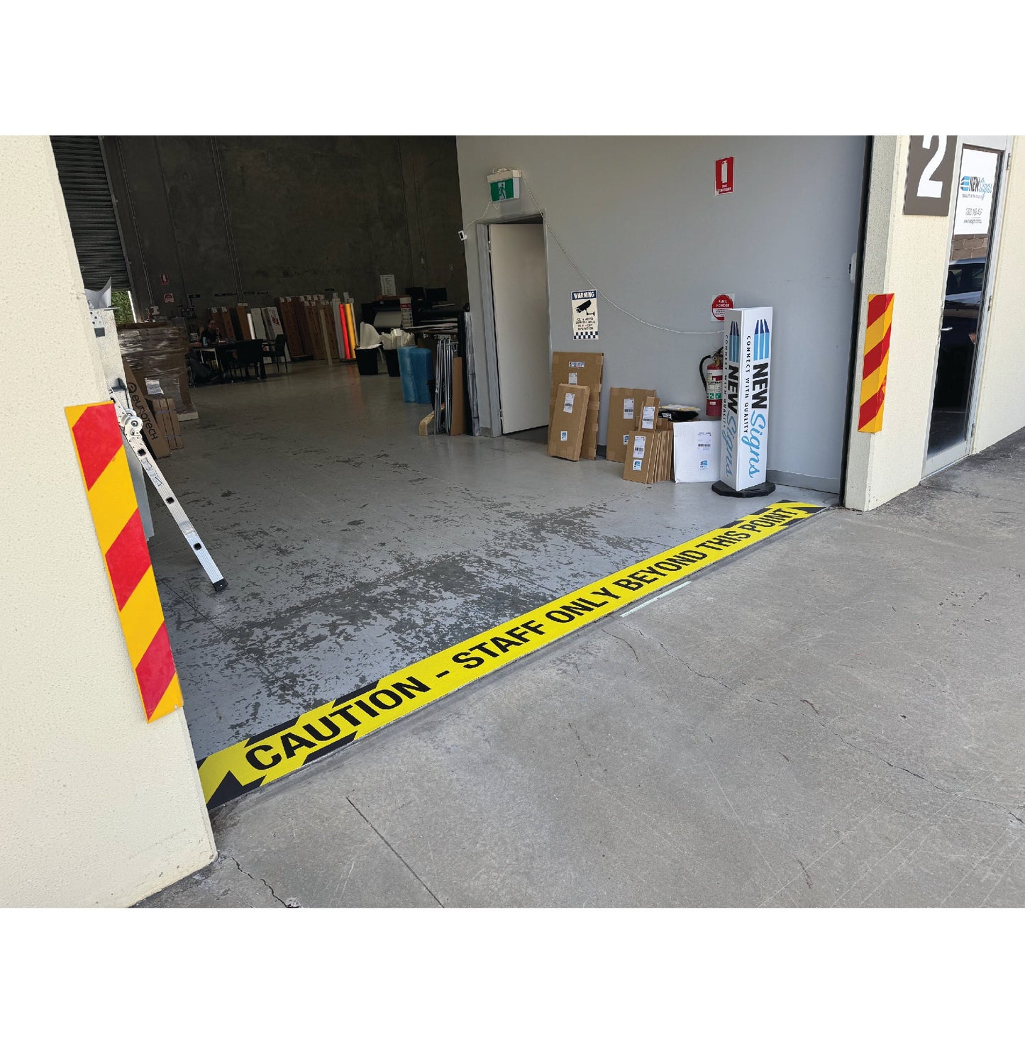 Caution Staff Only Beyond This Point - Floor Sticker - New Signs