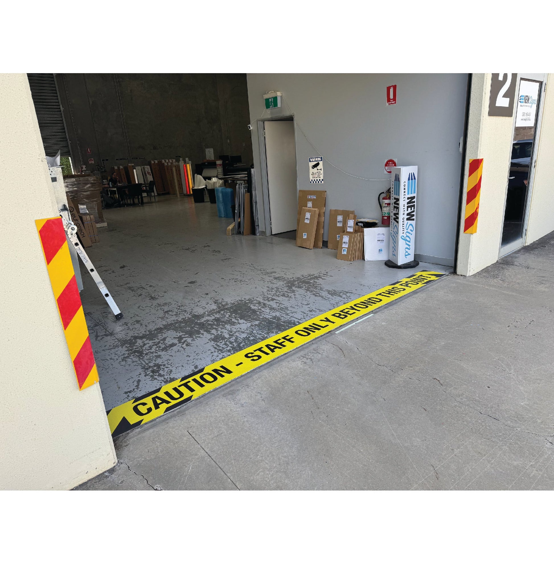Caution Staff Only Beyond This Point - Floor Sticker - New Signs