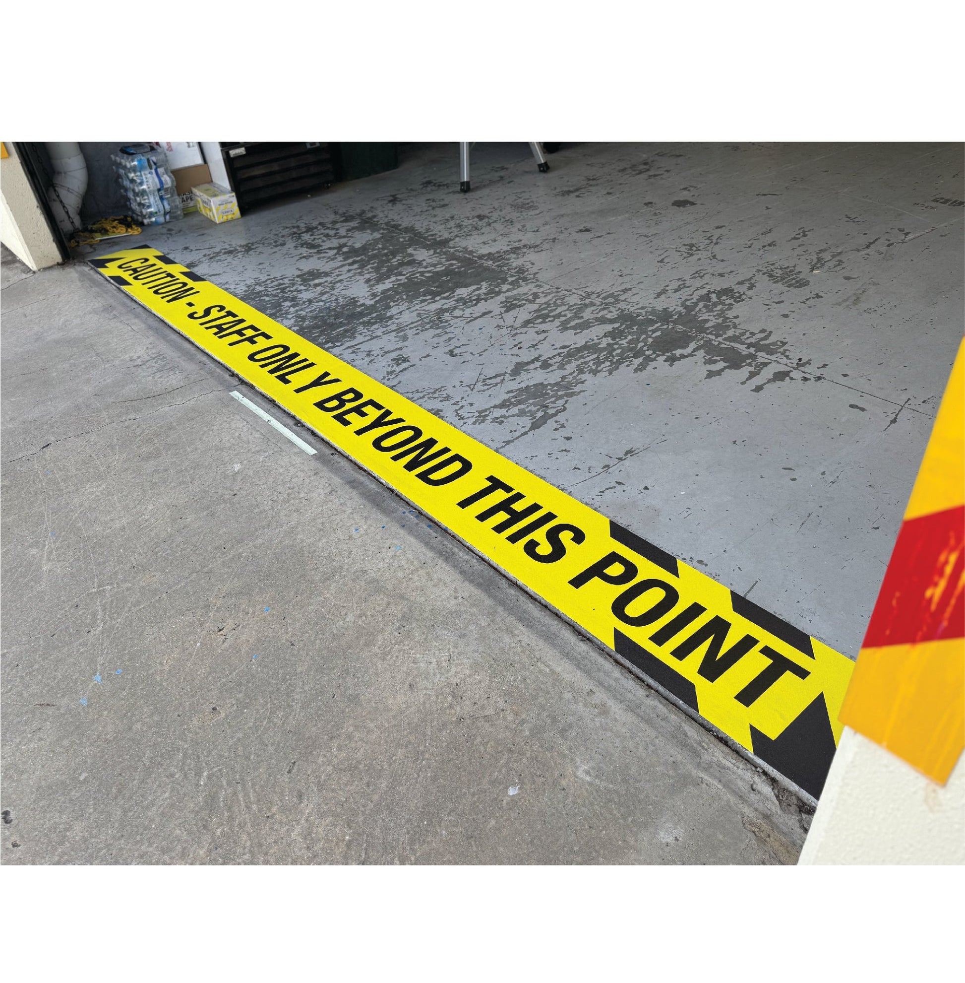 Caution Staff Only Beyond This Point - Floor Sticker - New Signs