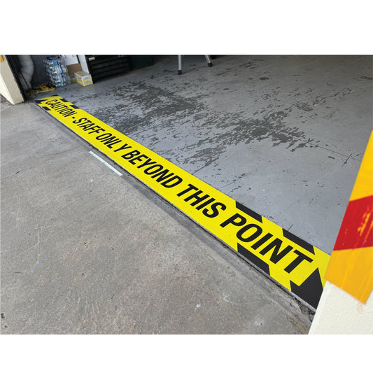 Caution Staff Only Beyond This Point - Floor Sticker - New Signs