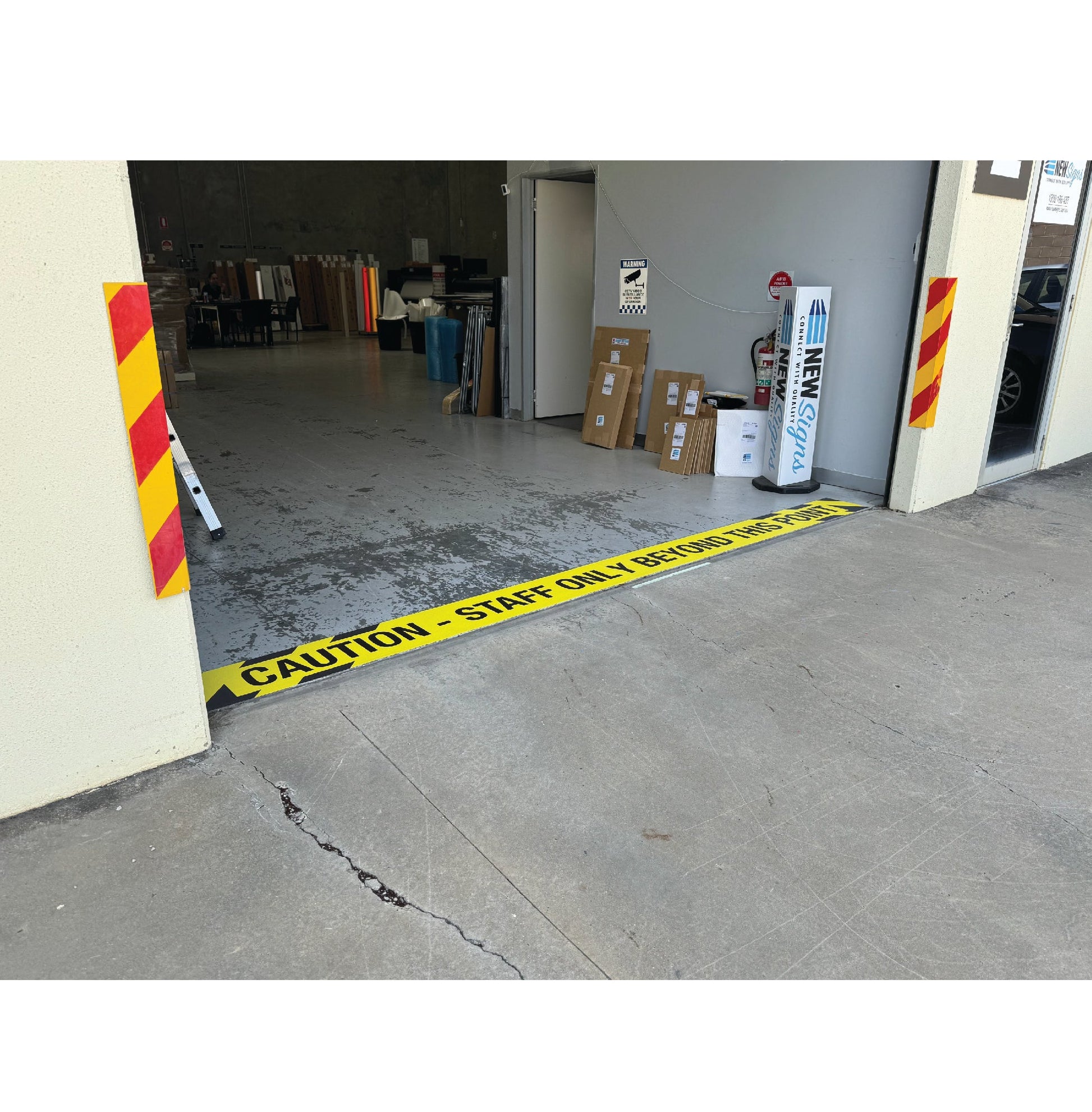 Caution Staff Only Beyond This Point - Floor Sticker - New Signs